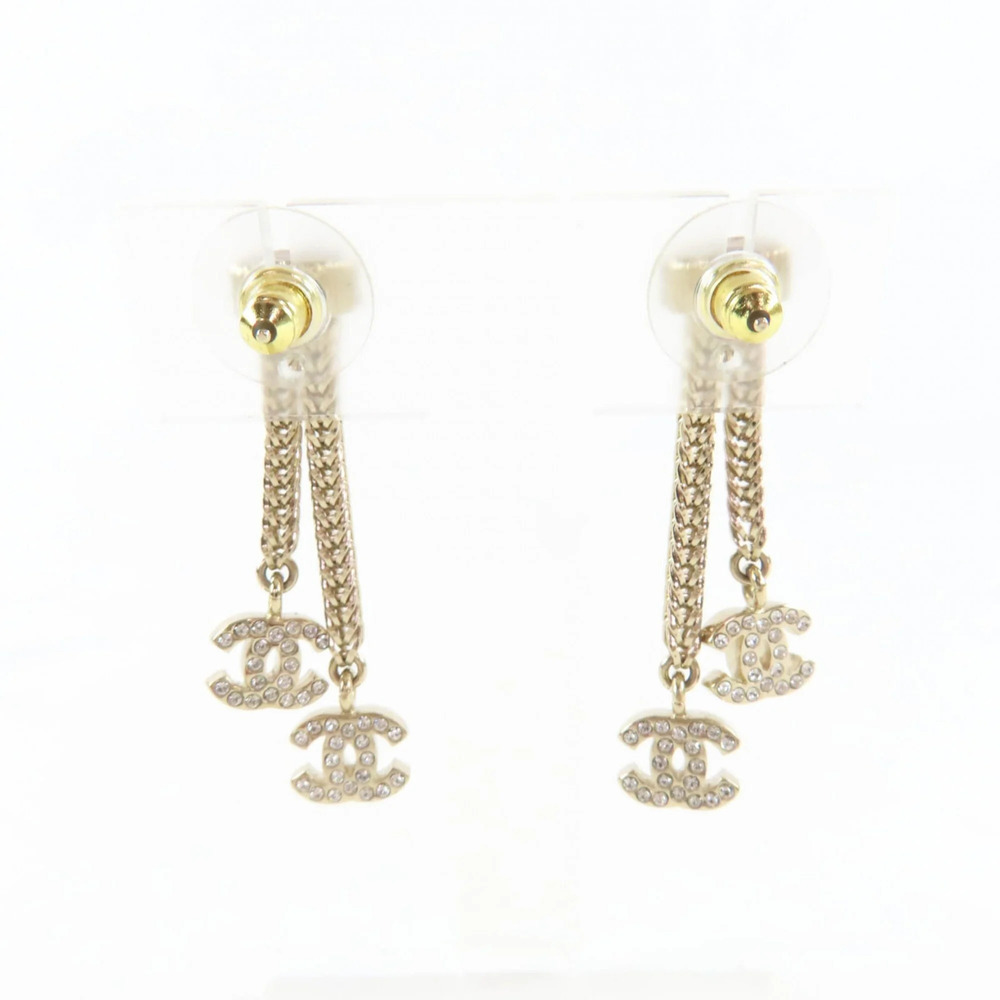 CHANEL Authentic Gold Logo Earrings - Picture 4 of 8